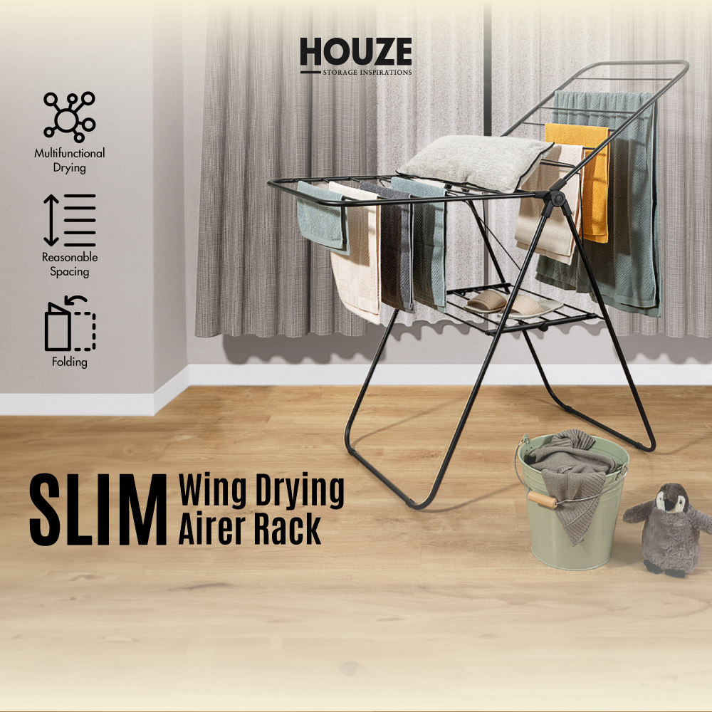 SLIM '21 Rail' Wing Drying Airer Rack