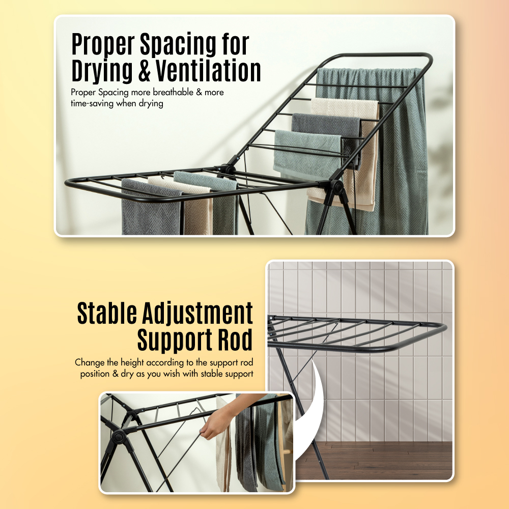 SLIM '21 Rail' Wing Drying Airer Rack