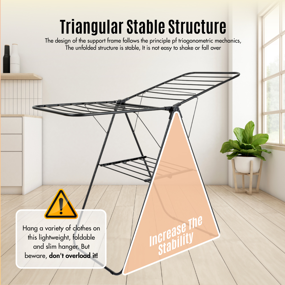 SLIM '21 Rail' Wing Drying Airer Rack