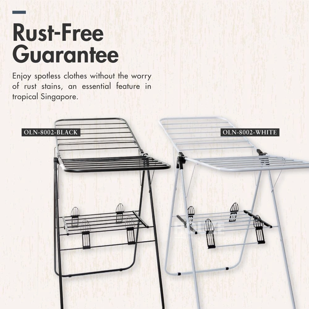 HOUZE - '2-Fold' & 'Menshar Gullwing QuickFold' Clothes Drying Airer Rack - Laundry | Organizer | Towels