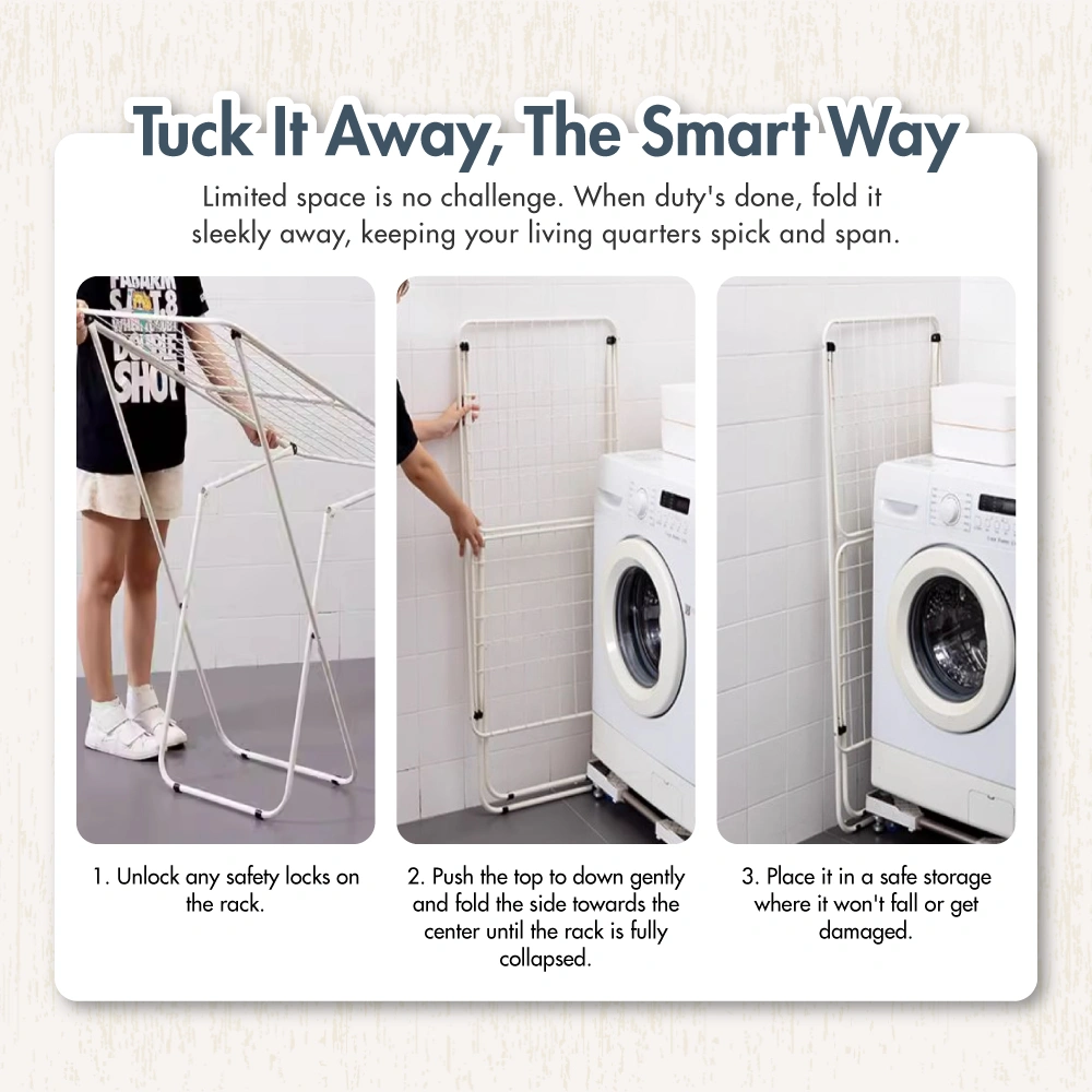 Sechoir '3 Fold' Winged Airer Rack - Laundry | Rack | Organizer | Towels