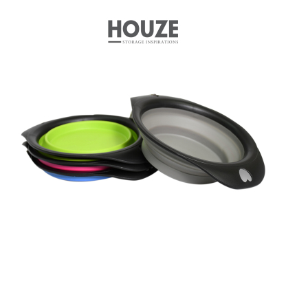 HOUZE - Pet Foldable Water & Food Bowl - Collapsable | Expandable | Outoodr | Dogs | Cats |Silicone | Cup