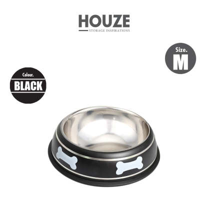 HOUZE - Pet Steel Bowl (22CM) - Black