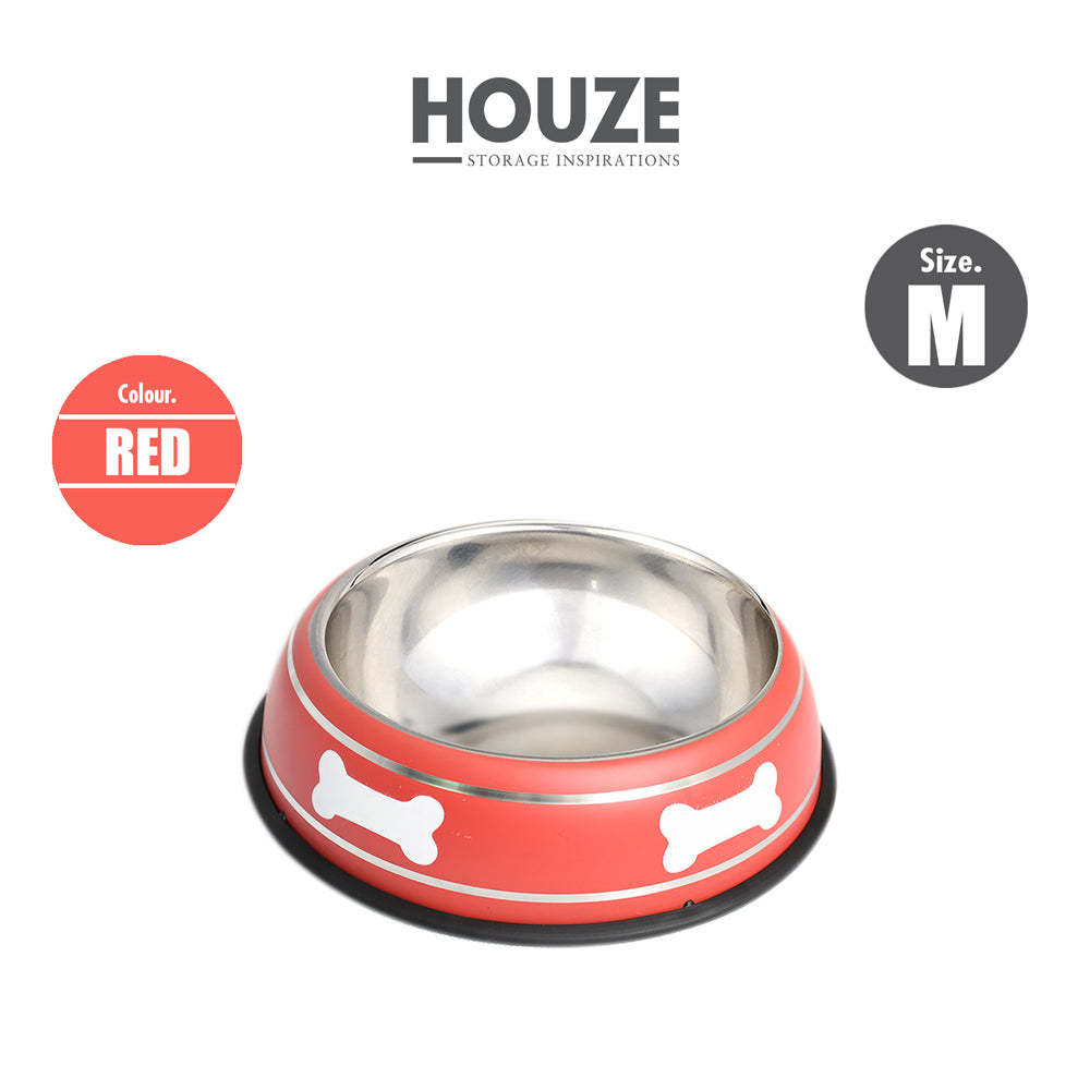 HOUZE - Pet Steel Bowl (22CM) - Red