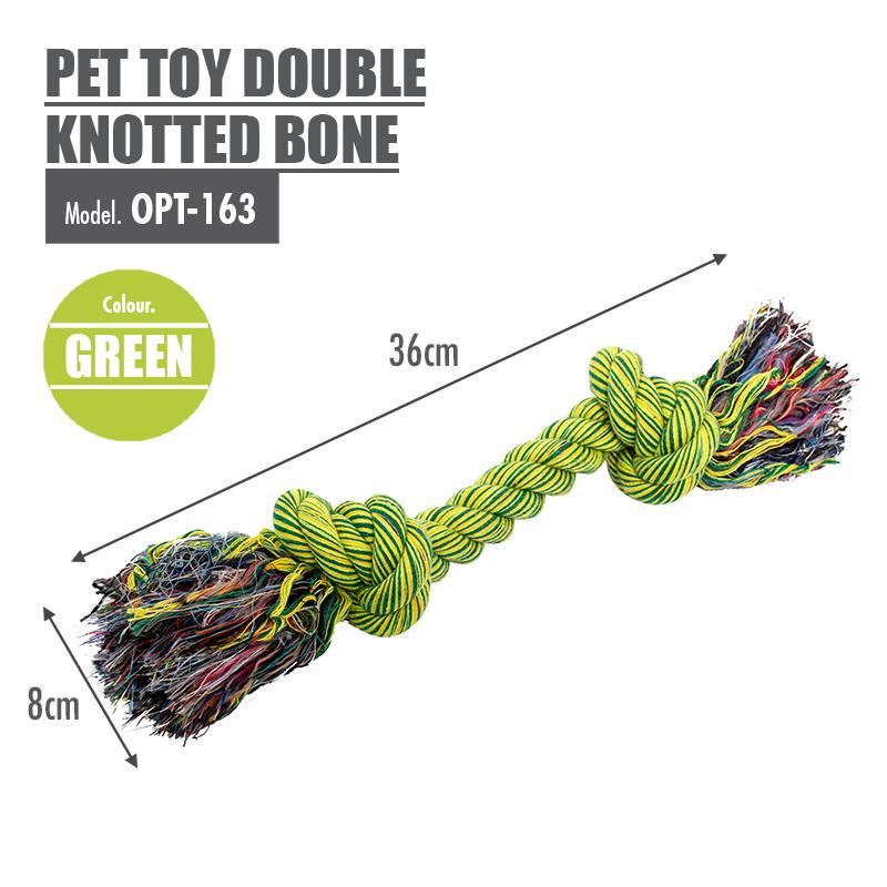 Pet Toy Double Knotted Bone (Green) - HOUZE - The Homeware Superstore
