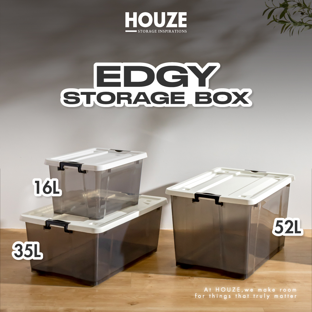 'EDGY' 16L/35L/52L Storage Box (Smoke Grey)