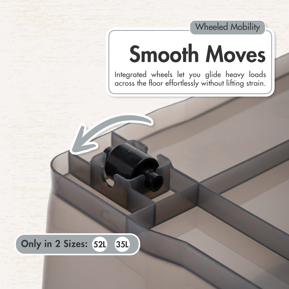 'EDGY' 16L/35L/52L Storage Box (Smoke Grey)