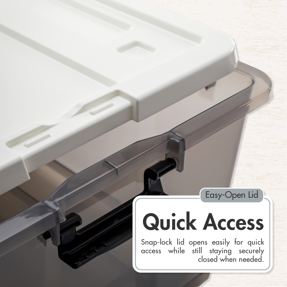 [SET OF 3] 'EDGY' 16L/35L/52L Storage Box (Smoke Grey)