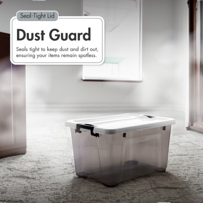 [SET OF 3] 'EDGY' 16L/35L/52L Storage Box (Smoke Grey)