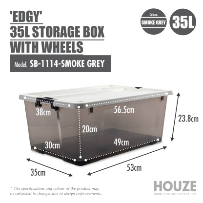 'EDGY' 16L/35L/52L Storage Box (Smoke Grey)