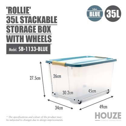 Simplify and Organize: HOUZE 'ROLLIE' 35L/55L Stackable Storage Box