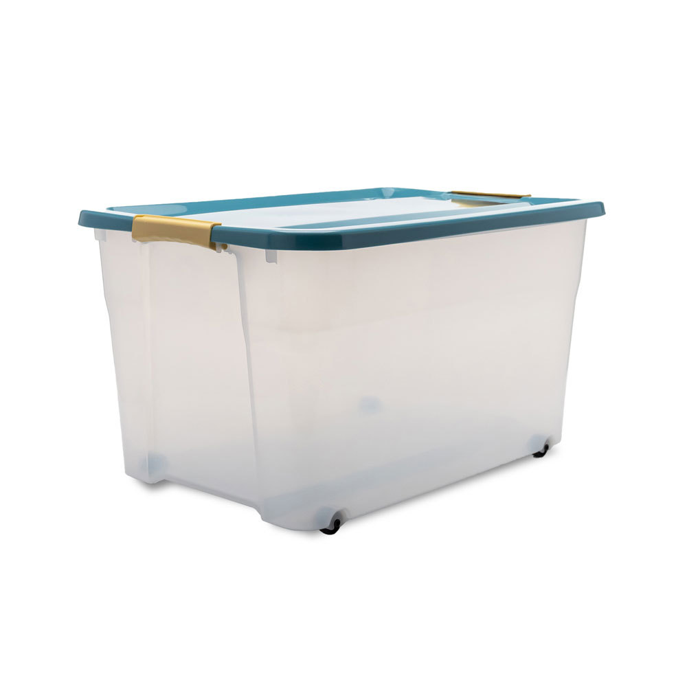 'Rollie' Series 35L/55L Stackable Storage Box with Wheels (Blue/Grey)