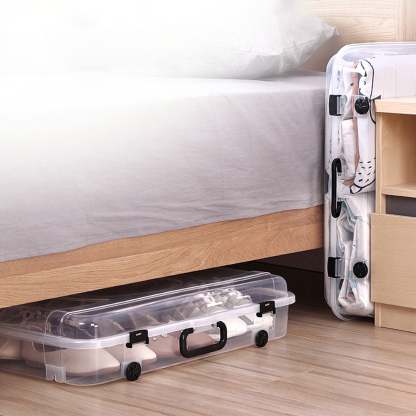 HOUZE - 30L Underbed Storage with Wheels and Handle (Clear)
