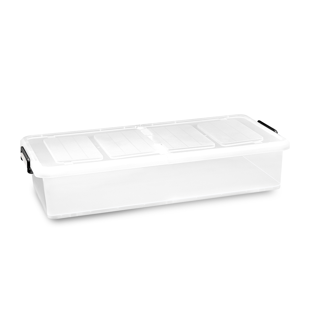 'Low Profile' Underbed Storage Box With Wheels 35L / 45L (Clear) -  Plastic | Container