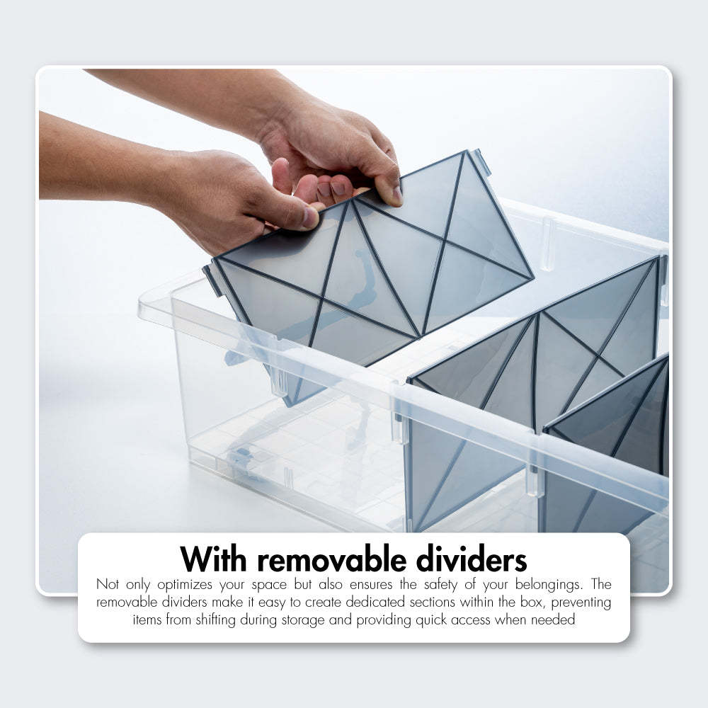 'LOW PROFILE' Underbed Storage Box with Removable Dividers 6.5L|9L|25L|35L - Plastic | Container