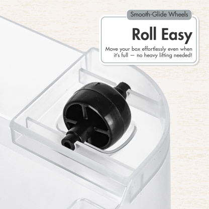 HOUZE - Bounce Storage Box With Wheels (Clear) 20L | 40L | 70L | 100L | 125L - Plastic | Container | Box | Organizer