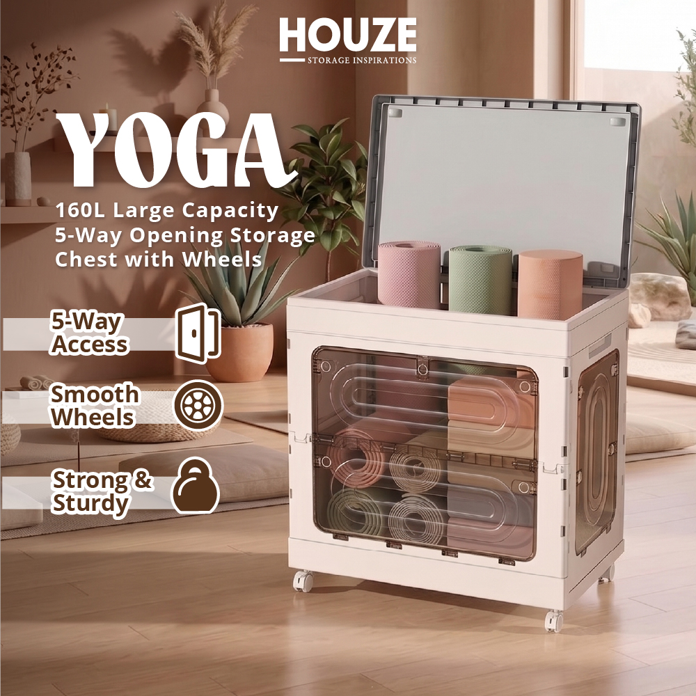 [HOUZE] Yoga 160L Large Capacity 5-Way Opening Storage Chest with Wheels