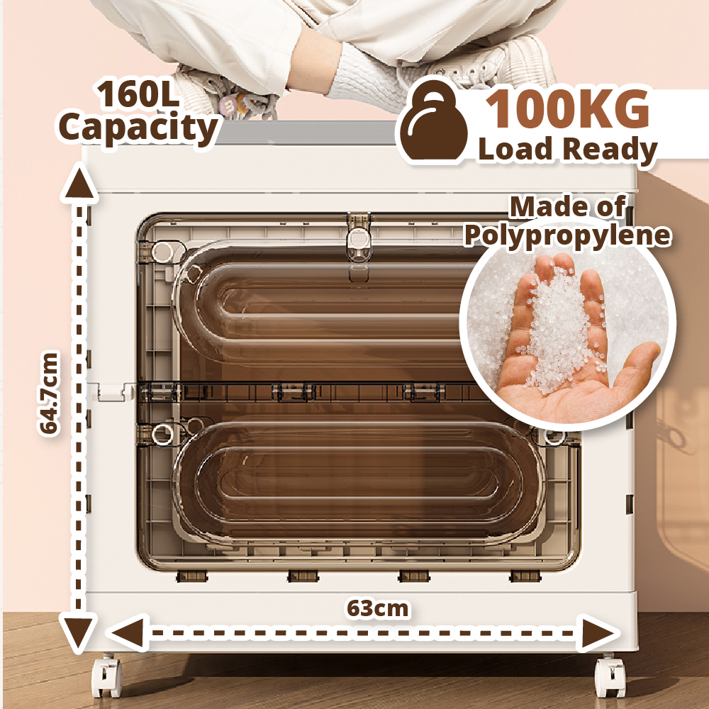 [HOUZE] Yoga 160L Large Capacity 5-Way Opening Storage Chest with Wheels