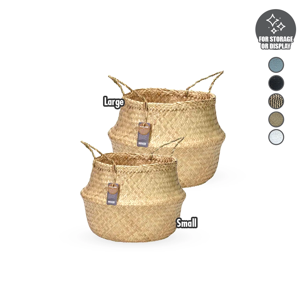 ecoHOUZE - Seagrass Plant Basket With Handles 5 Colors (Small & Large)