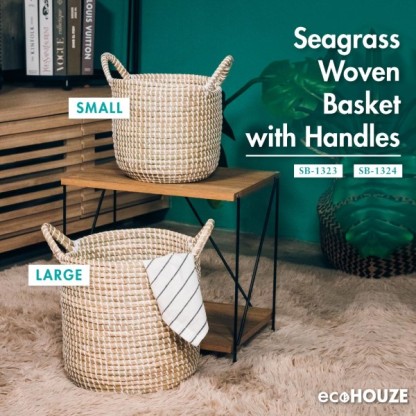 ecoHOUZE Seagrass Geometric Woven Storage Basket