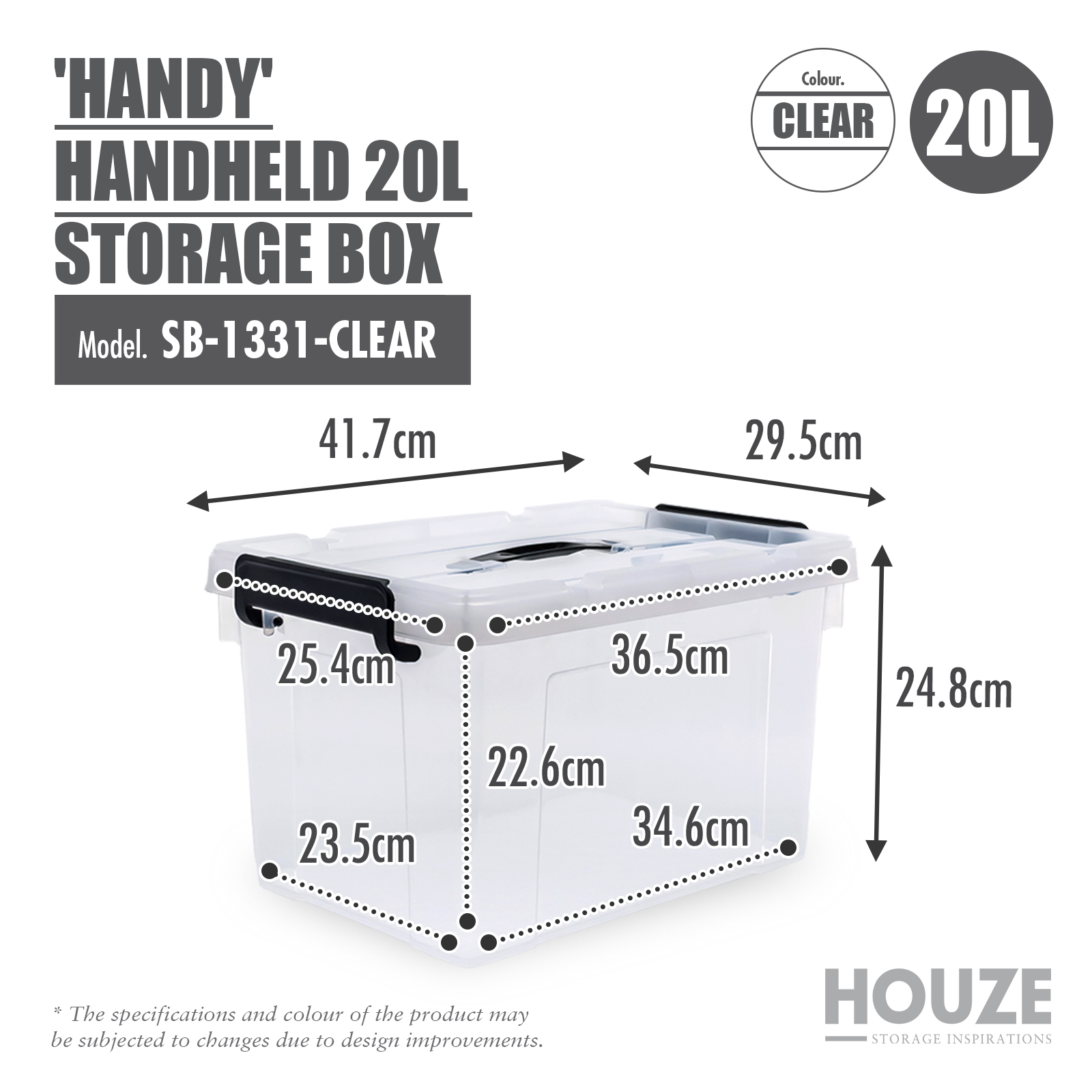 HOUZE - "HANDY' Handheld 20L|33L|47L|63L Storage Box: Your Storage Companion