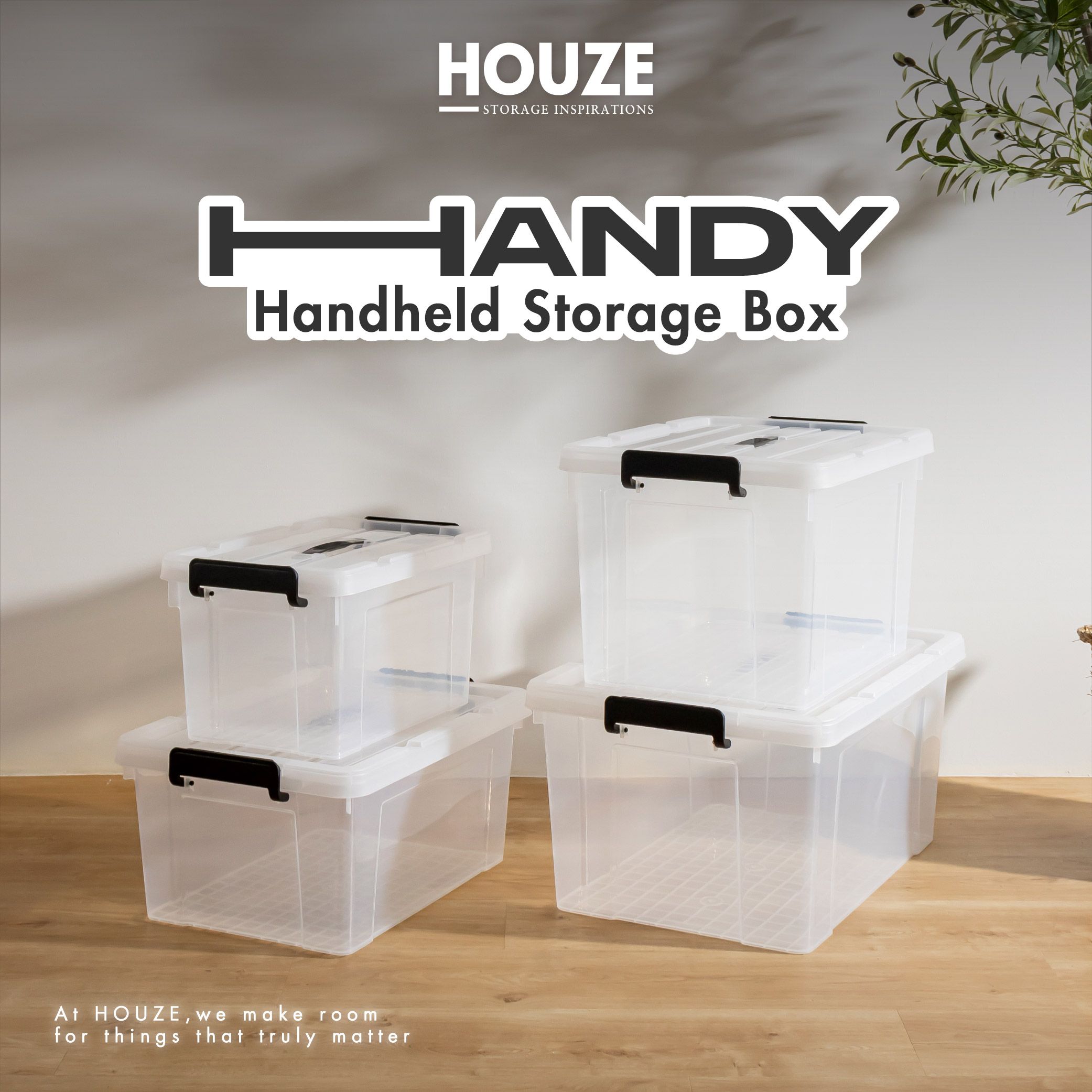Handy Handheld Storage Box - 20L to 63L Clear Organizer – HOUZE