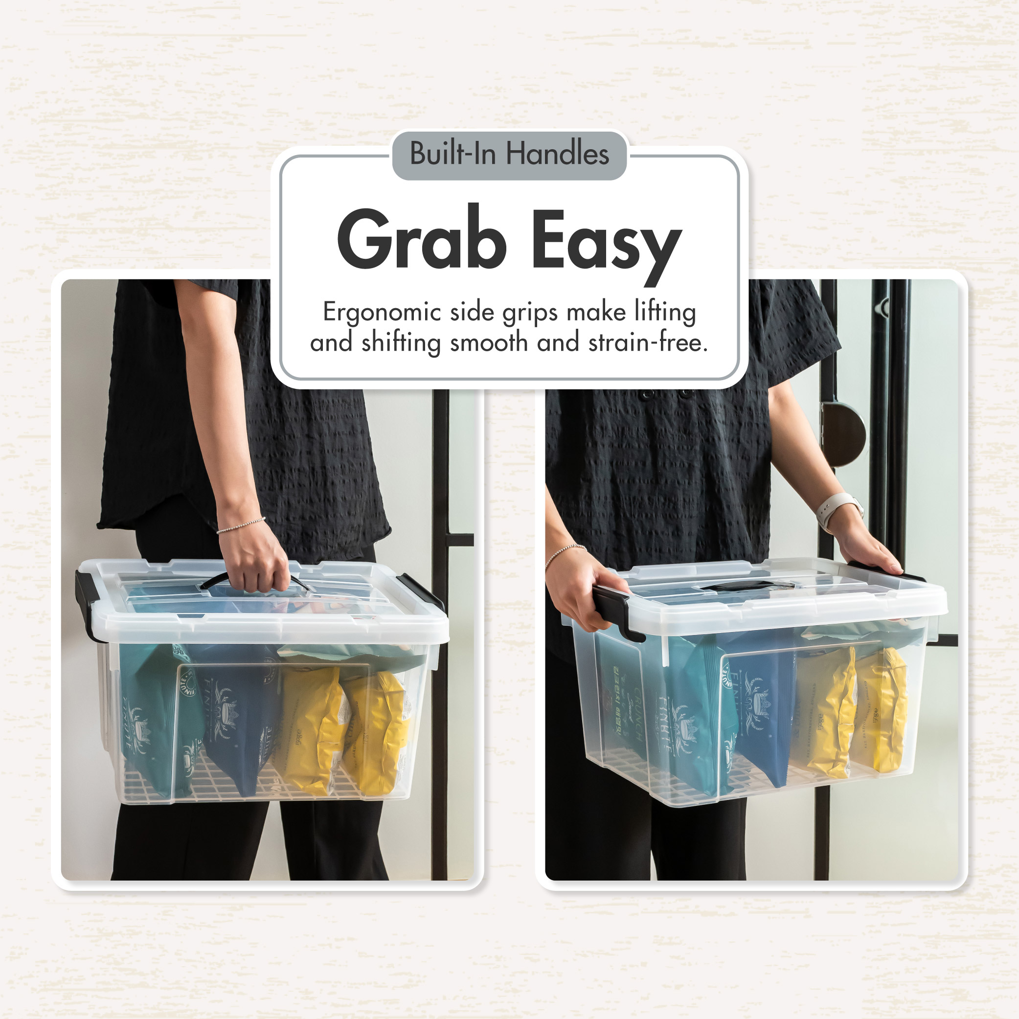 HOUZE - "HANDY' Handheld 20L|33L|47L|63L Storage Box: Your Storage Companion