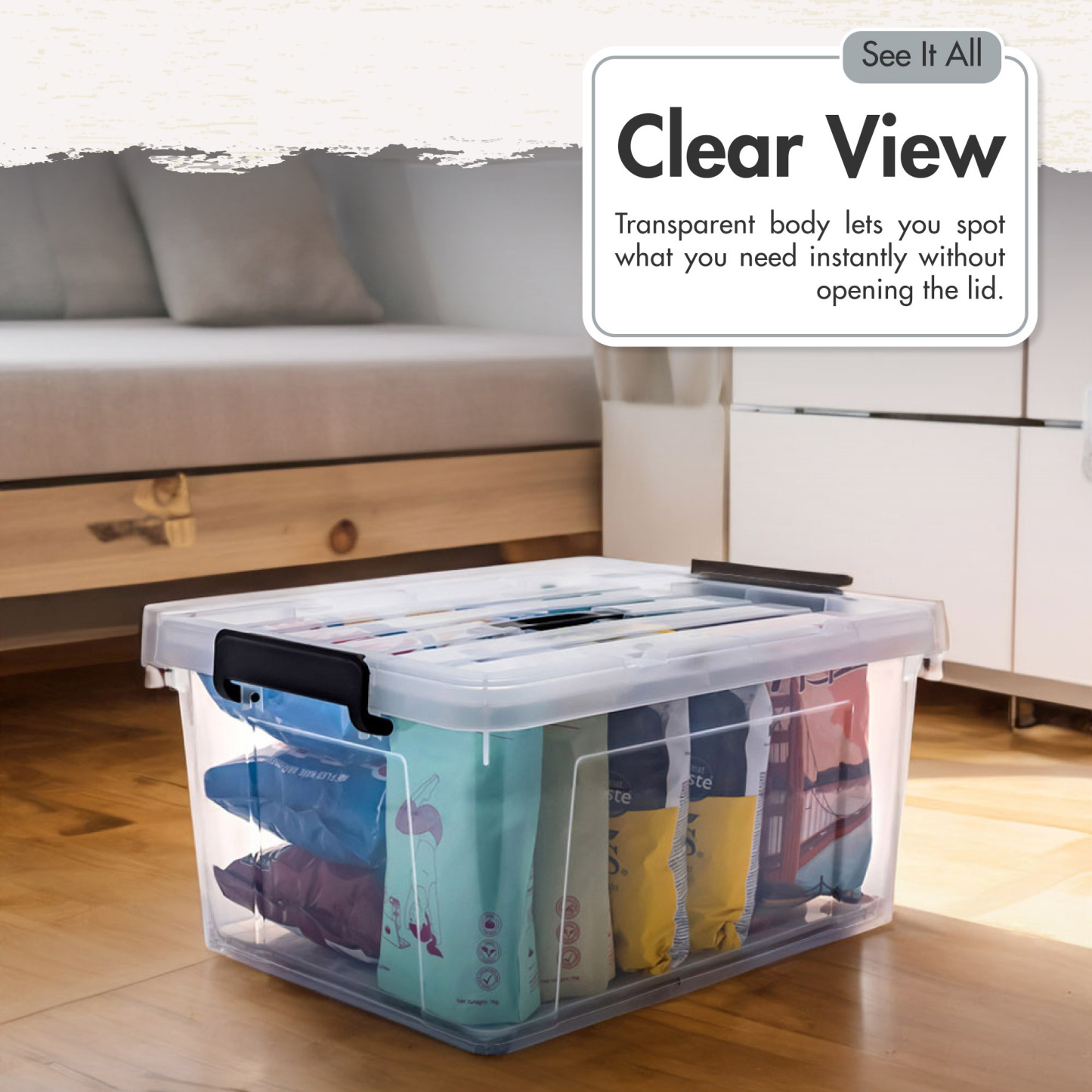 HOUZE - "HANDY' Handheld 20L|33L|47L|63L Storage Box: Your Storage Companion