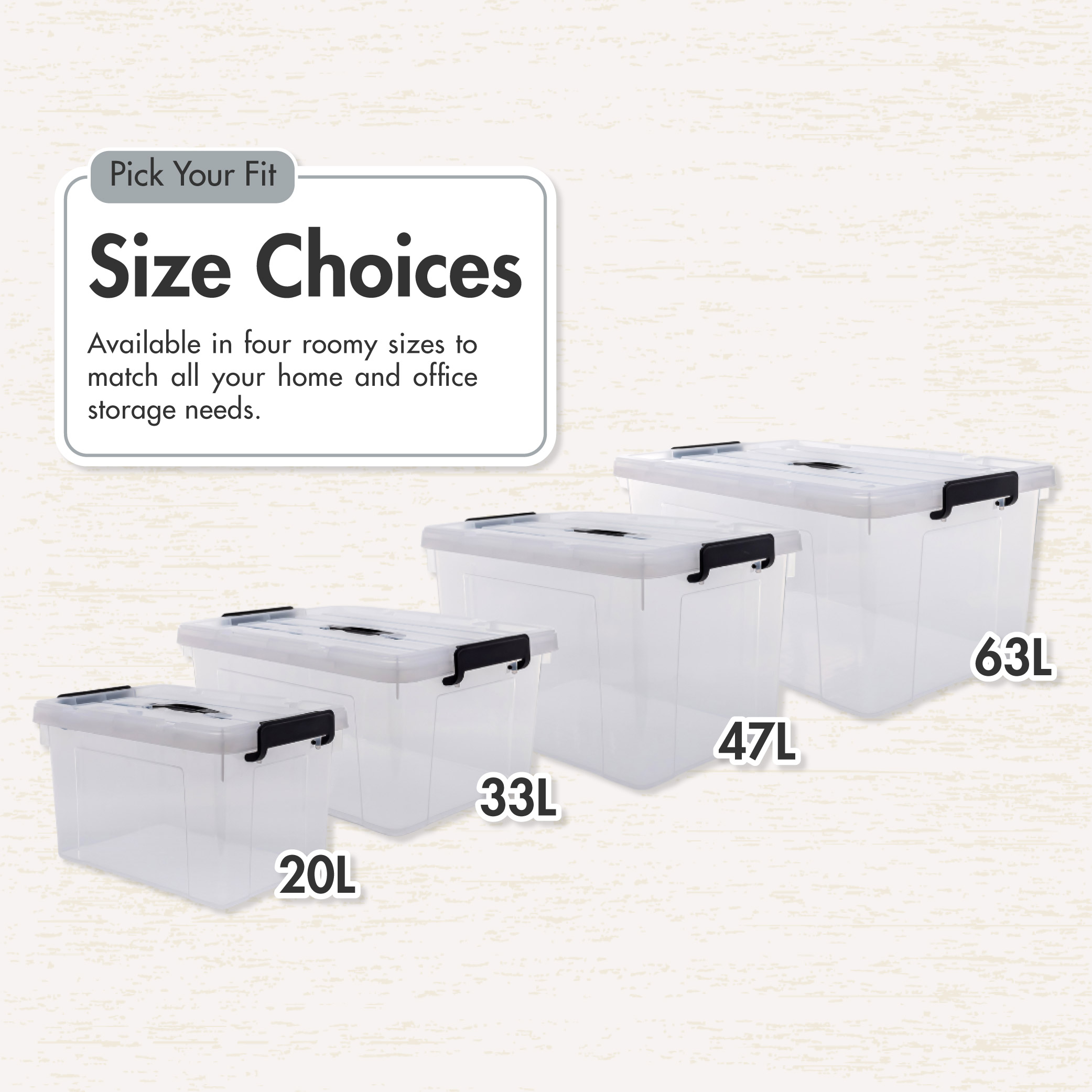 HOUZE - "HANDY' Handheld 20L|33L|47L|63L Storage Box: Your Storage Companion
