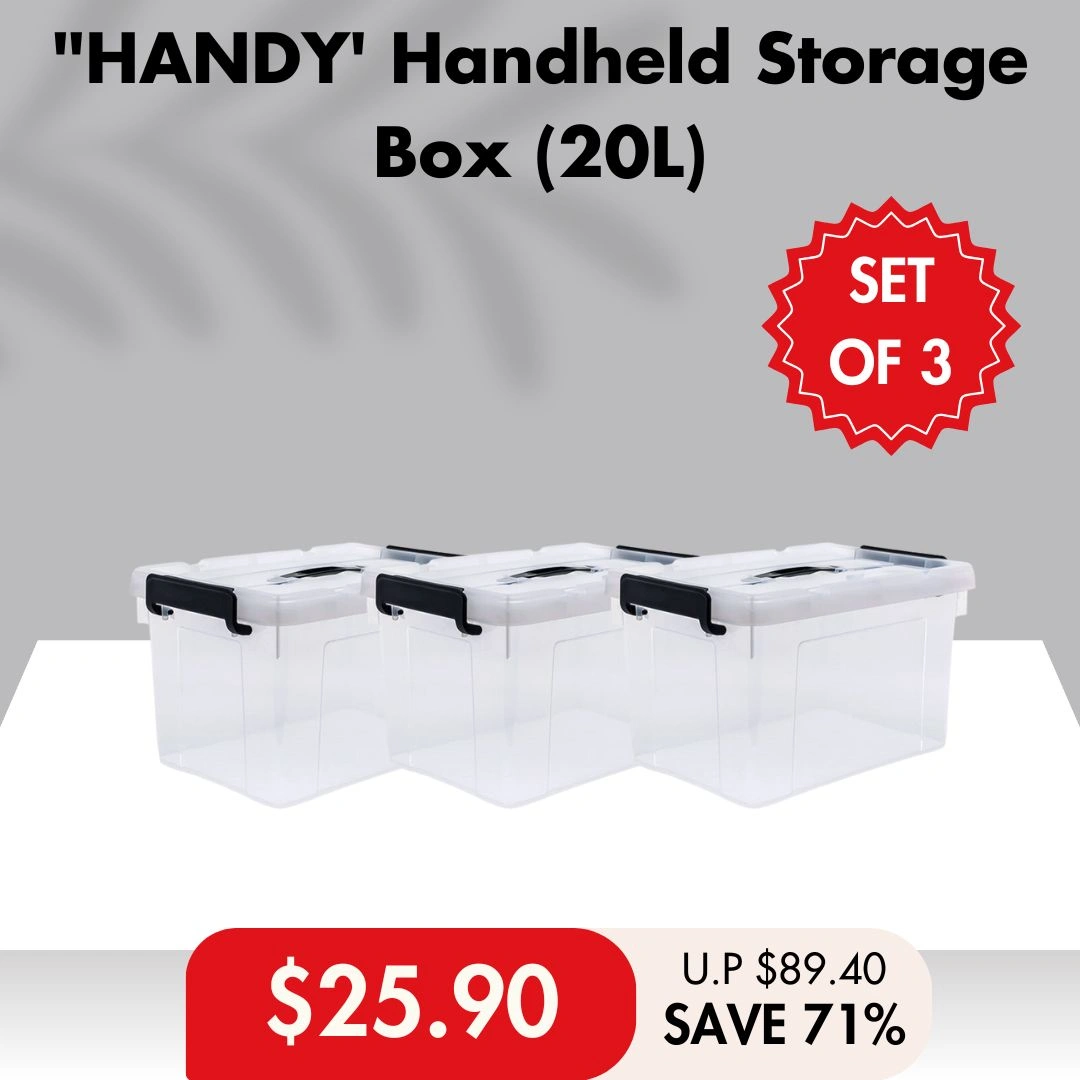 HOUZE - "HANDY' Handheld 20L|33L|47L|63L Storage Box: Your Storage Companion