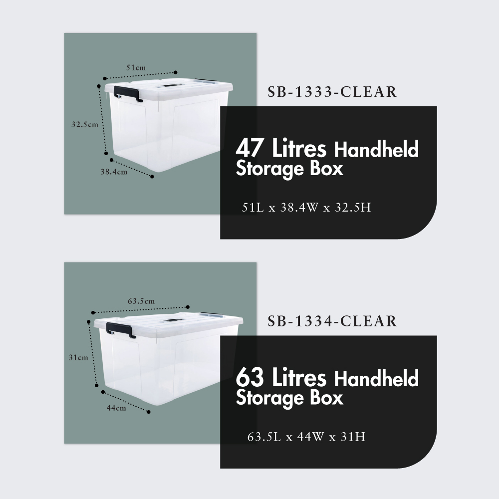 "HANDY' Handheld 20L|33L|47L|63L Storage Box: Your Storage Companion