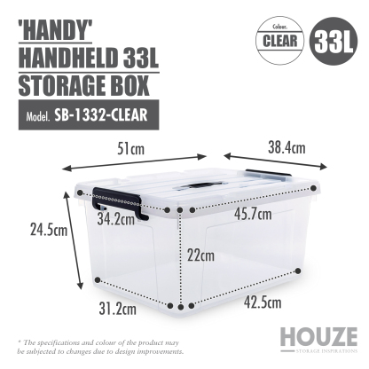 HOUZE - "HANDY' Handheld 20L|33L|47L|63L Storage Box: Your Storage Companion