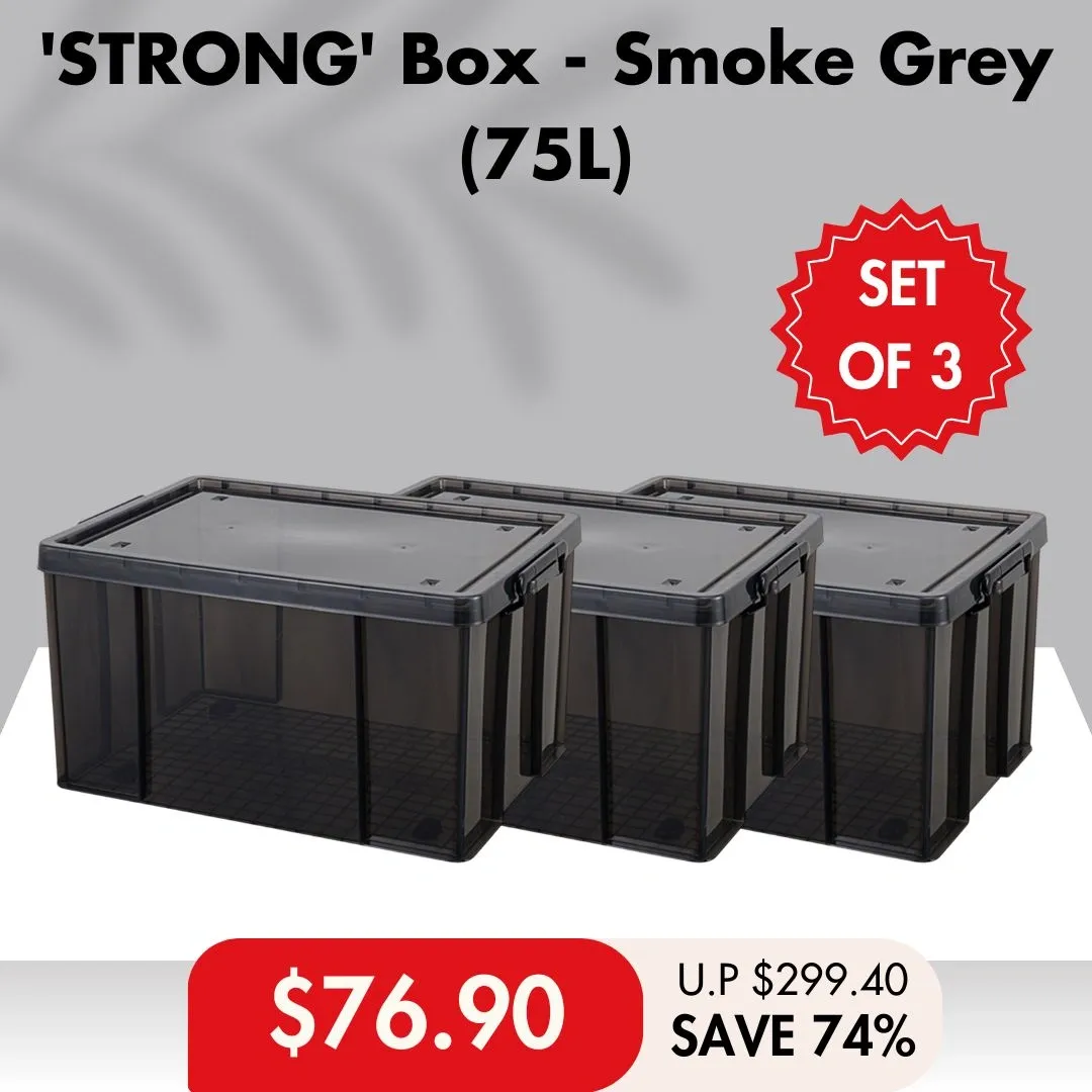 30L/44L/75L/100L 'STRONG' Box (Smoke Grey)