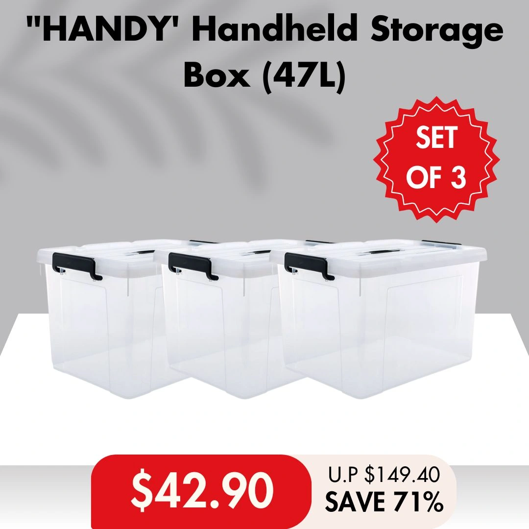 HOUZE - "HANDY' Handheld 20L|33L|47L|63L Storage Box: Your Storage Companion