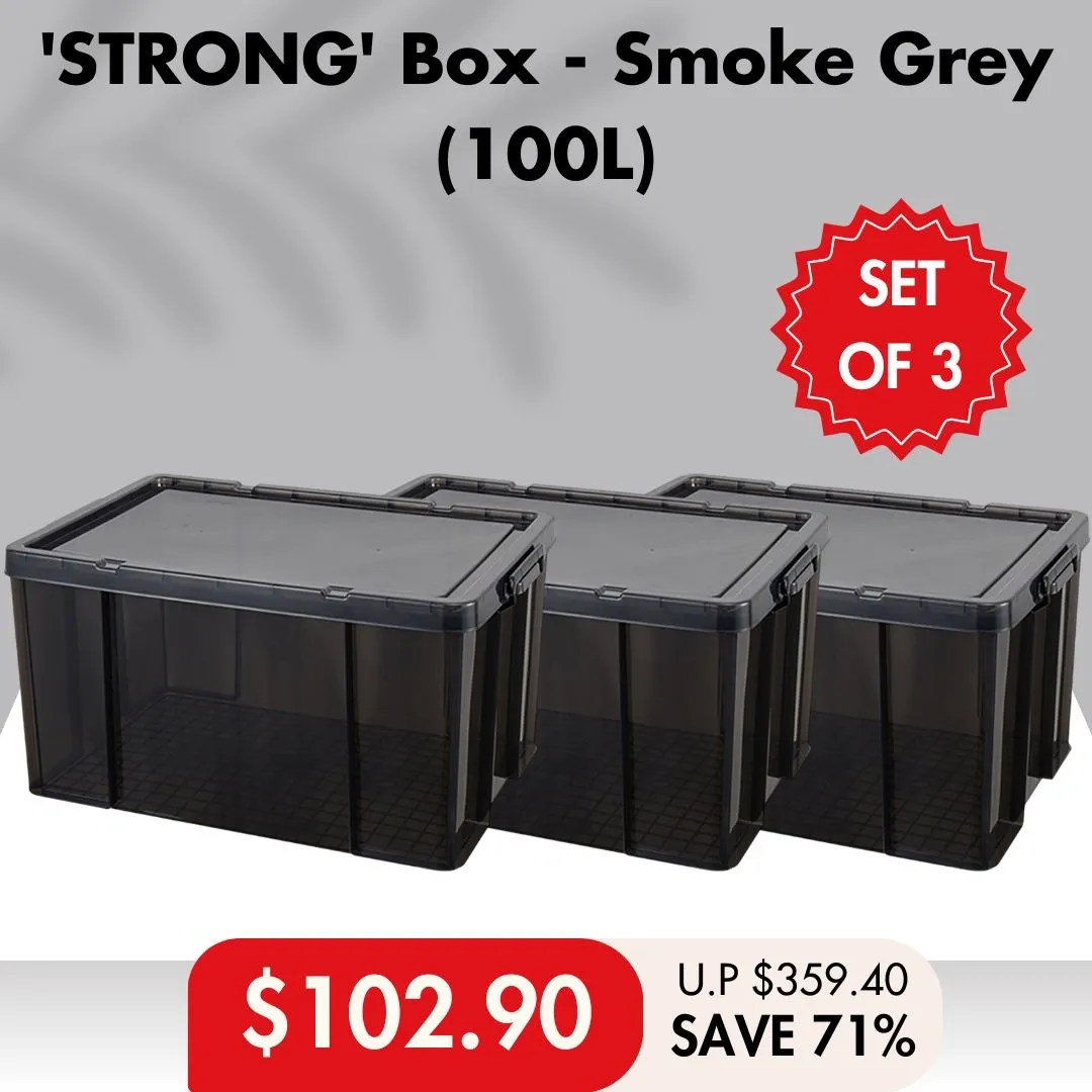 30L/44L/75L/100L 'STRONG' Box (Smoke Grey)
