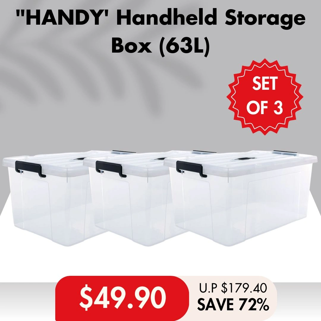 HOUZE - "HANDY' Handheld 20L|33L|47L|63L Storage Box: Your Storage Companion