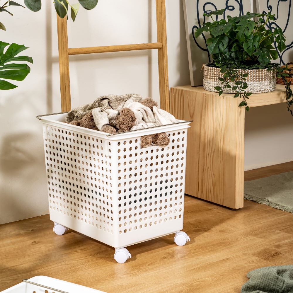 Hollow Stackable Rolling Storage Basket Small | Medium | Large - Washing | Kitchen | Bathroom | Organizer