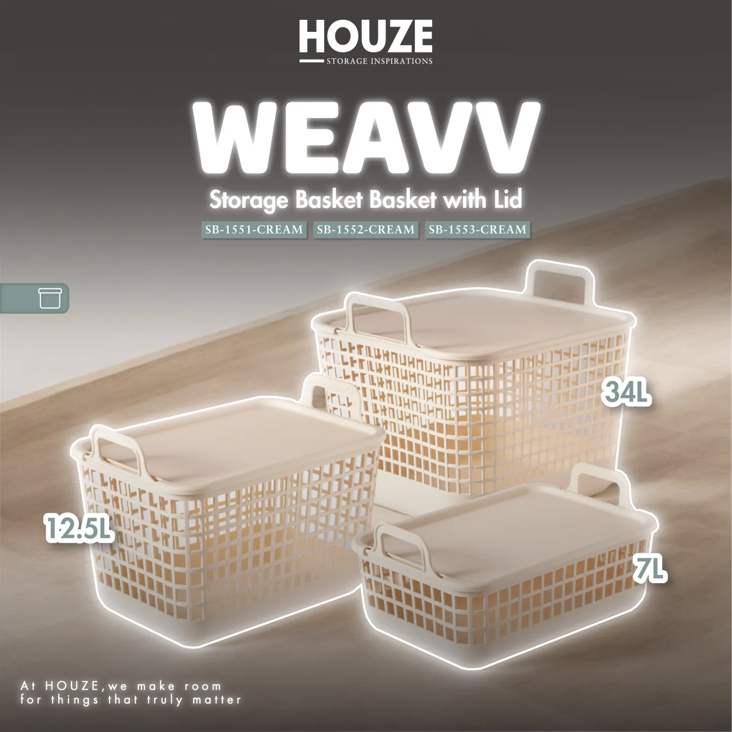 'Weavv' Storage Basket w Lid Collection
