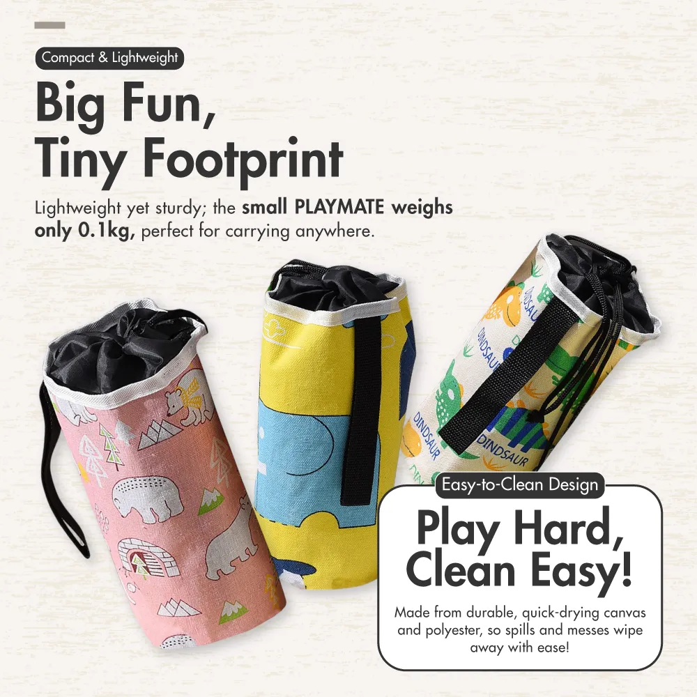 HOUZE - PLAYMATE Portable 2 in 1Toys Storage Organiser & Tabletop Play Mat (4Designs & 2Sizes)