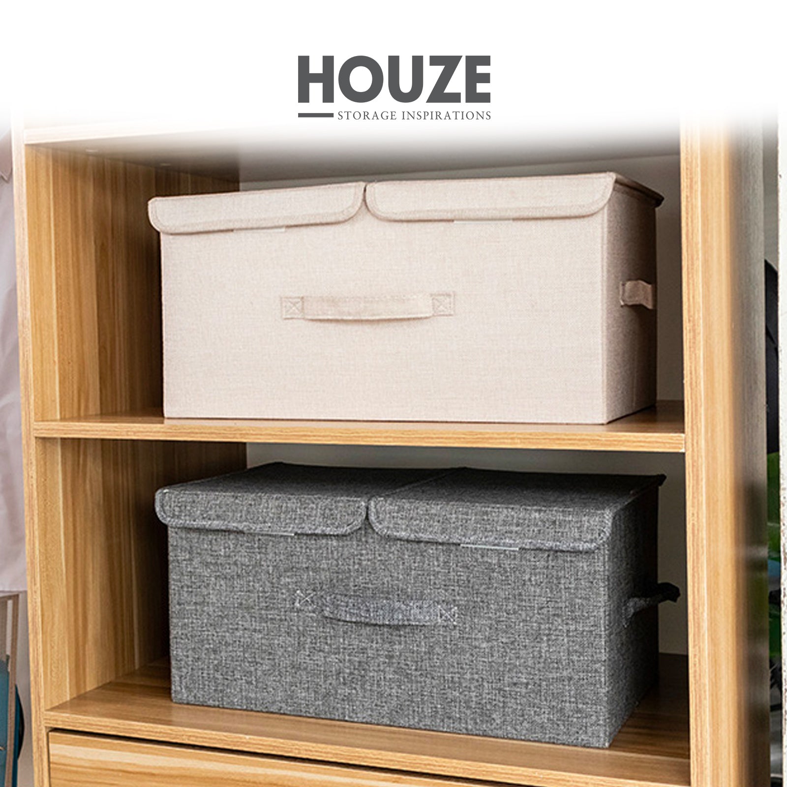 HOUZE - LAVA Storage Box With Double Open Lid (2 Sizes)