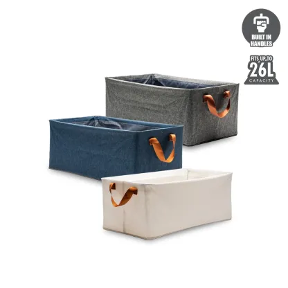 HOUZE - Foldable Linen Basket (Grey | White | Navy Blue) - Storage | Organizer | Space Saver