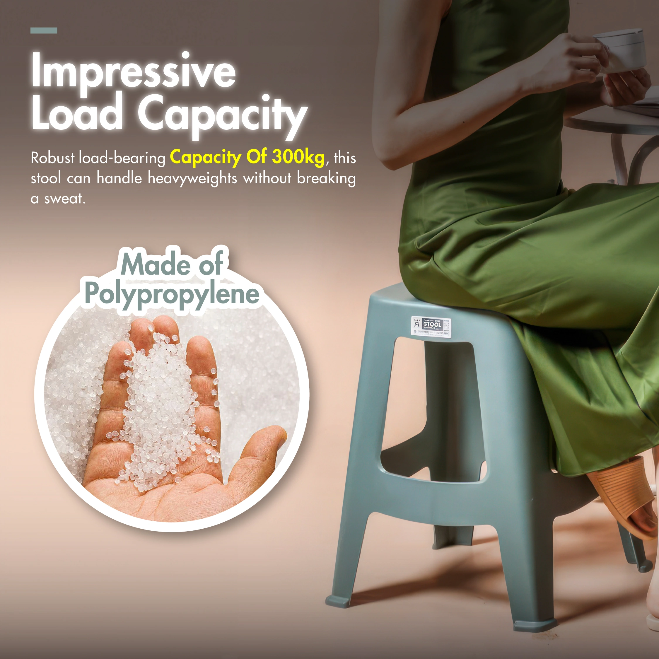SQUARE - Stackable Stool (Grey)