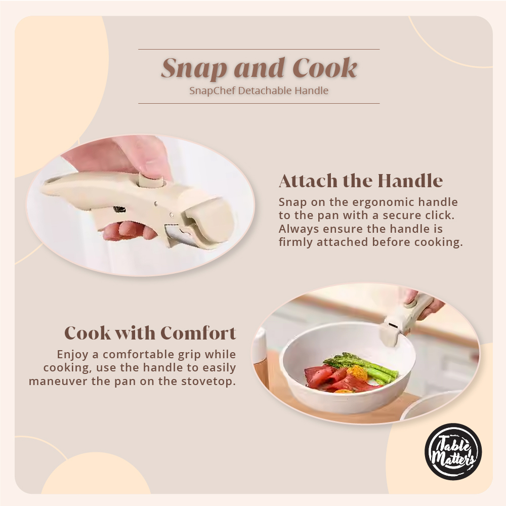 SnapChef - 10pcs Detachable Handle Cookware Set | Non Stick | Induction Friendly | Lightweight