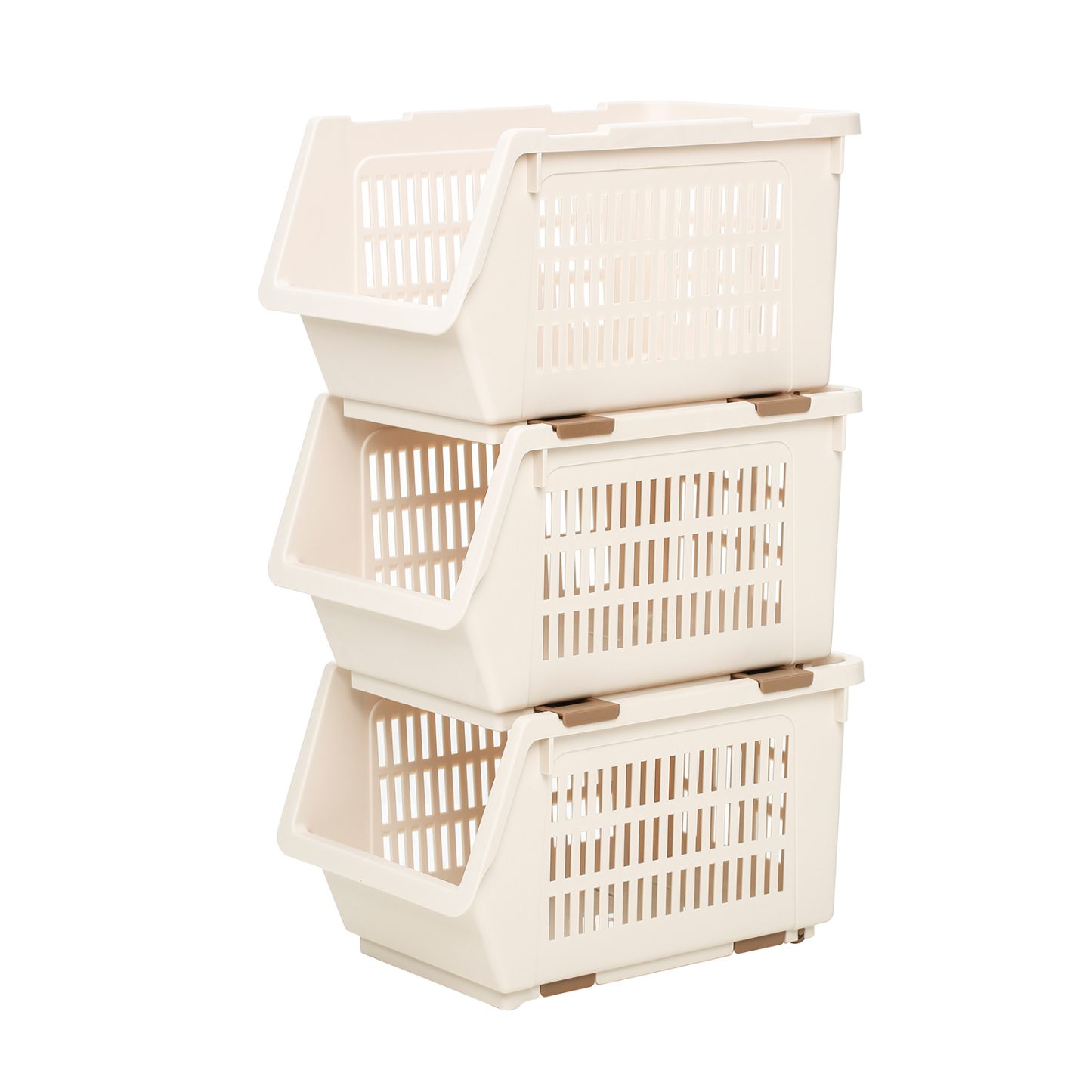 HOUZE - [Set Of 3] Stackable Multi Purpose Rectangle Basket - Clothes