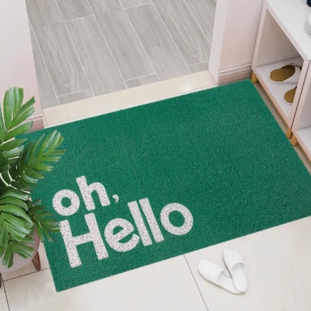CURLS Washable Non-Slip Coil Soft Entrance Door Mat - Oh Hello (9 Designs)