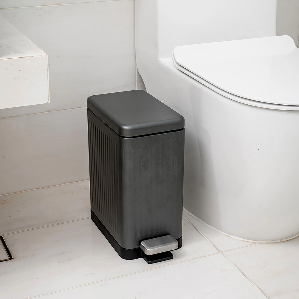 HOUZE - 8L|10L|15L MIRA Matte Slim Step Bin 2 Color [White | Grey] - Dustbin | Soft closing | Trash can | Garbage
