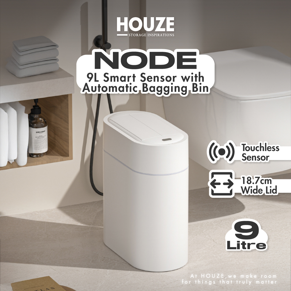 [HOUZE] 'Node' 9L Smart Sensor with Automatic Bagging Bin | 