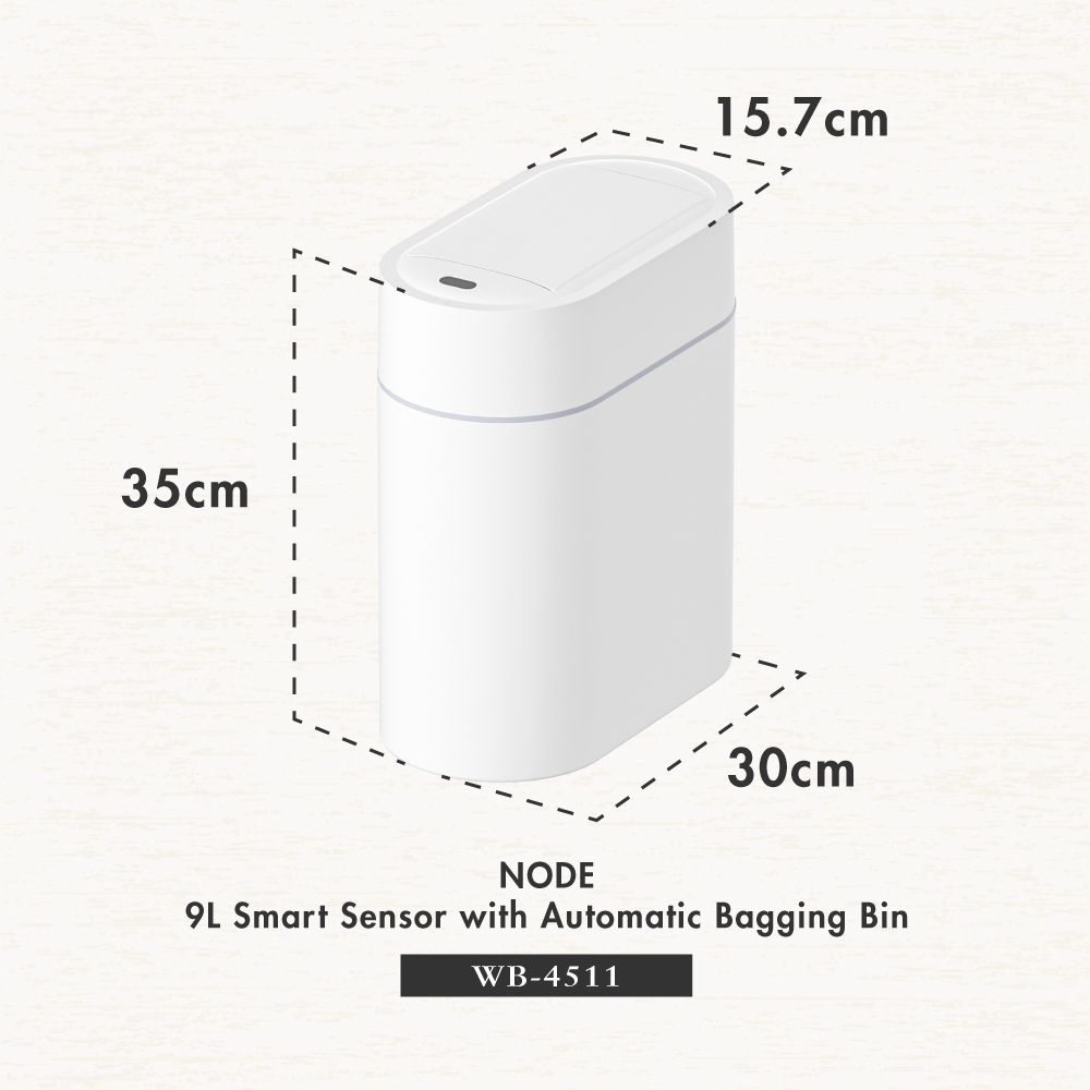 [HOUZE] 'Node' 9L Smart Sensor with Automatic Bagging Bin | 