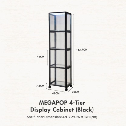 HOUZE - 'MegaPop' Display Cabinet (White | Black) [2 | 3 | 4 Tier]