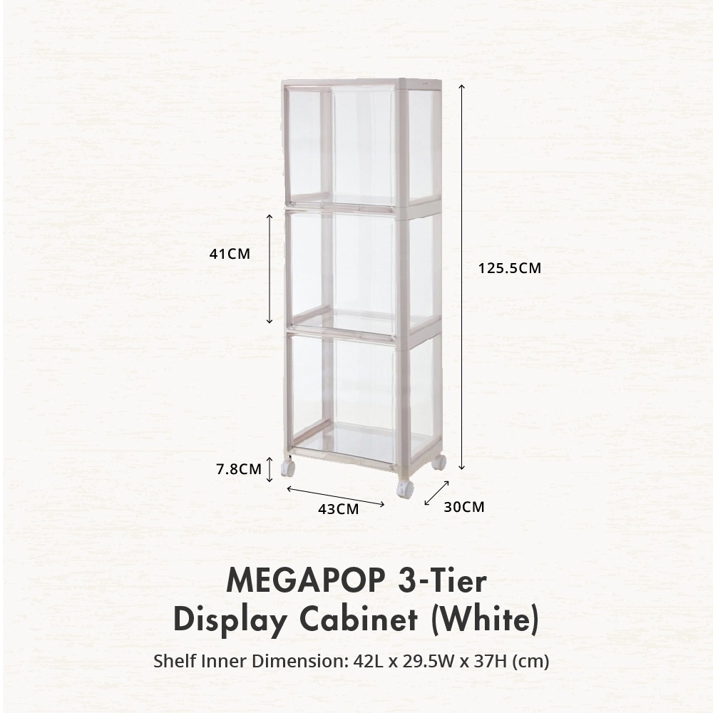 HOUZE - 'MegaPop' Display Cabinet (White | Black) [2 | 3 | 4 Tier]